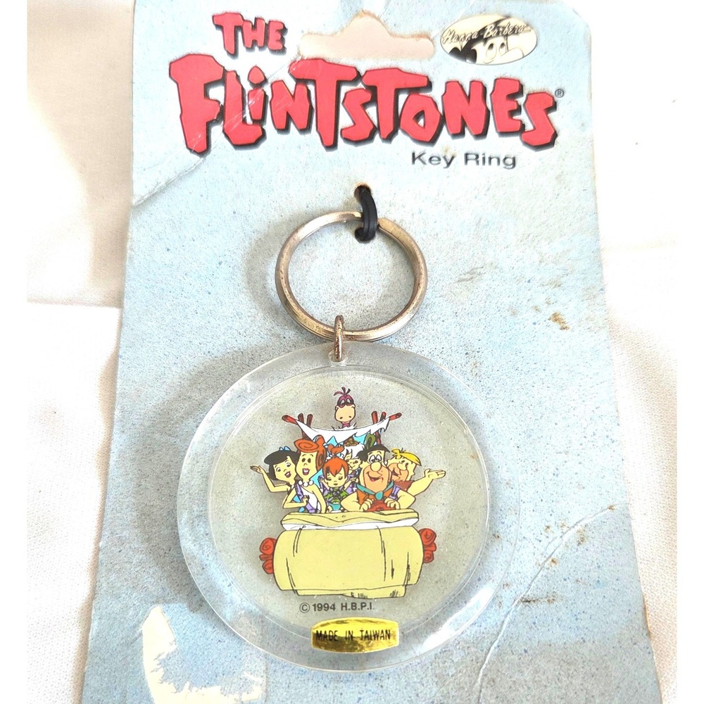 Vintage 1994 The Flintstones Key chain Ring Hanna-Barbera Accessory Network